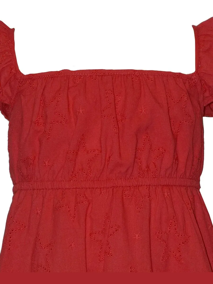 Платье без рукавов с принтом Star Eyelet Bonnie Jean — изображение 3 из 3, красный