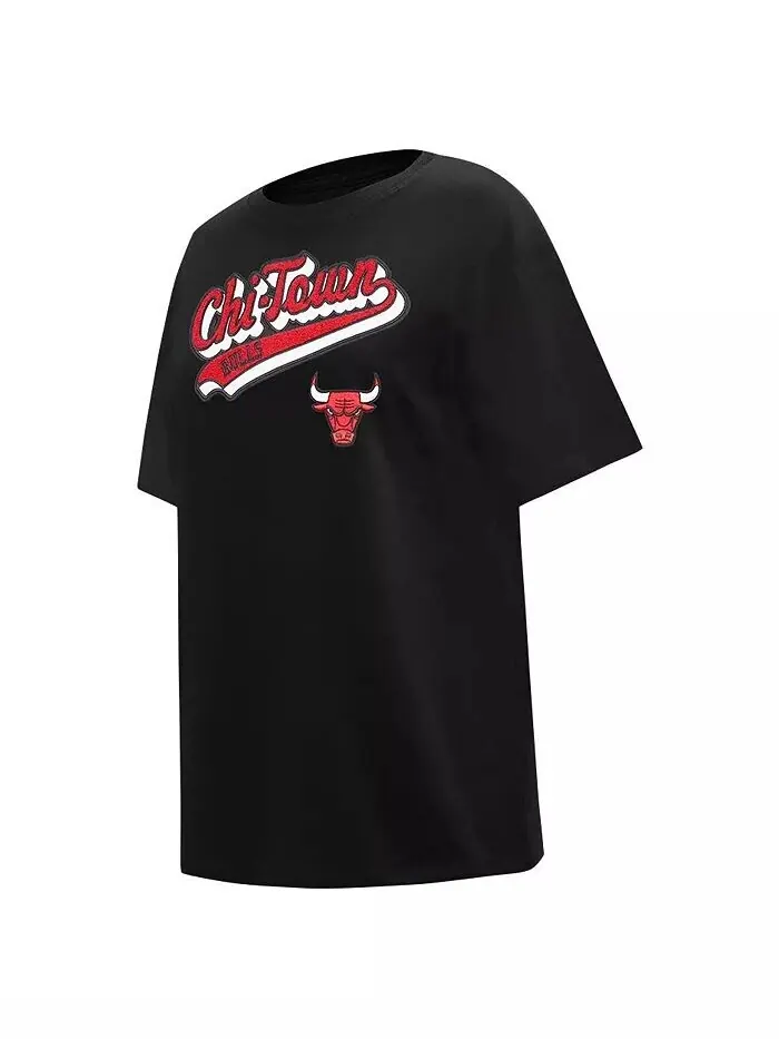 Черная женская футболка бойфренда Chicago Bulls Script Pro Standard — изображение 3 из 4, черный