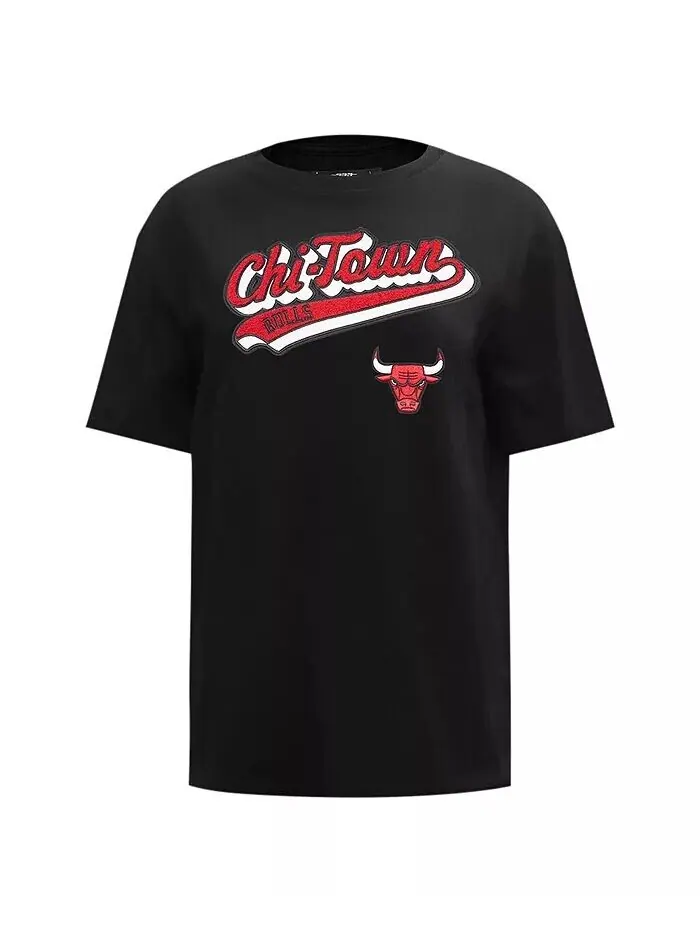 Черная женская футболка бойфренда Chicago Bulls Script Pro Standard — изображение 4 из 4, черный