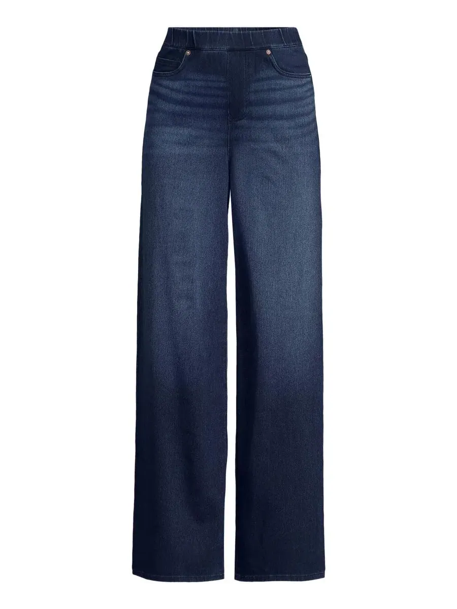 Джинсы Starfish Denim больших размеров с высокой посадкой и широкими штанинами Lands' End — изображение 3 из 3