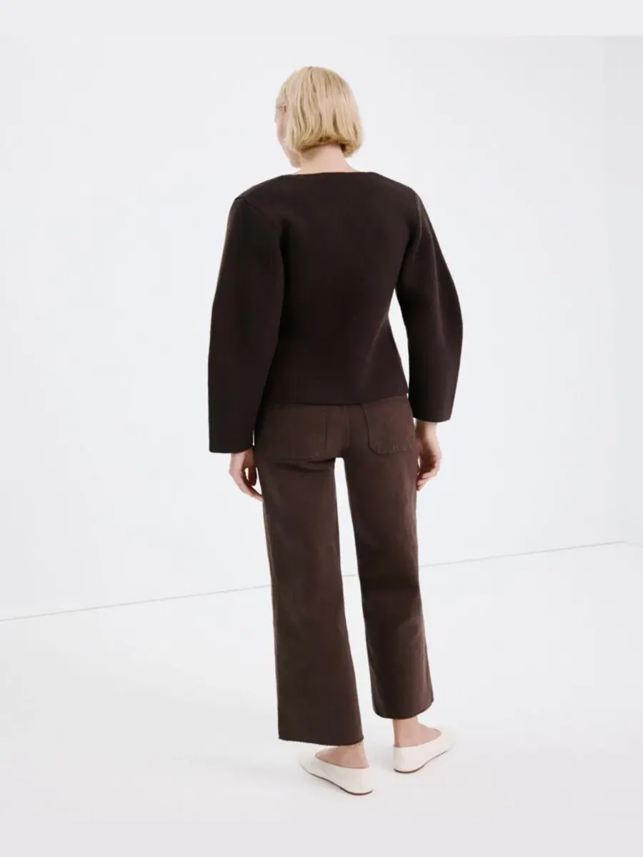 Женские джинсы-кюлоты с завышенной талией Catherin Culotte High-Rise Jeans MANGO — изображение 2 из 7, коричневый