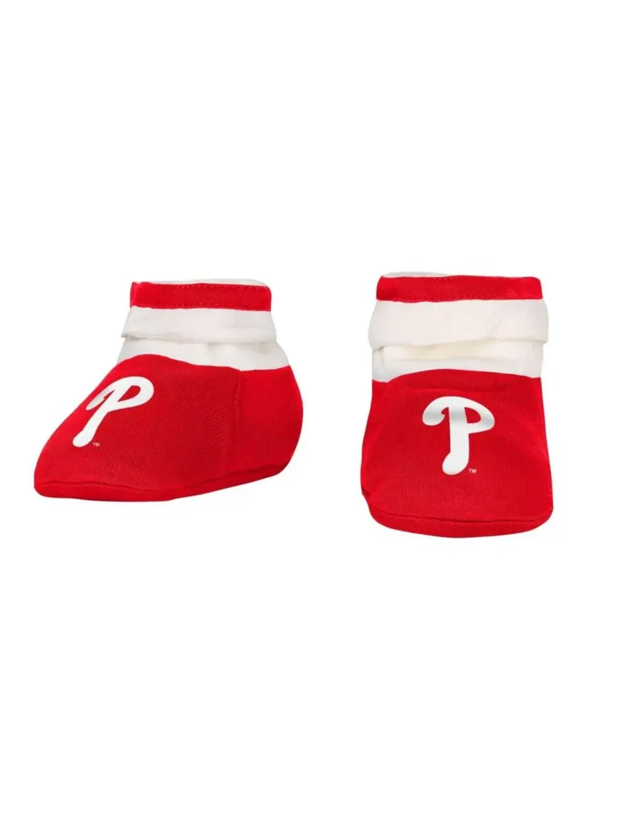 Комплект из трех предметов: боди, слюнявчик и пинетки Philadelphia Phillies Up One Outerstuff — изображение 4 из 5, красный