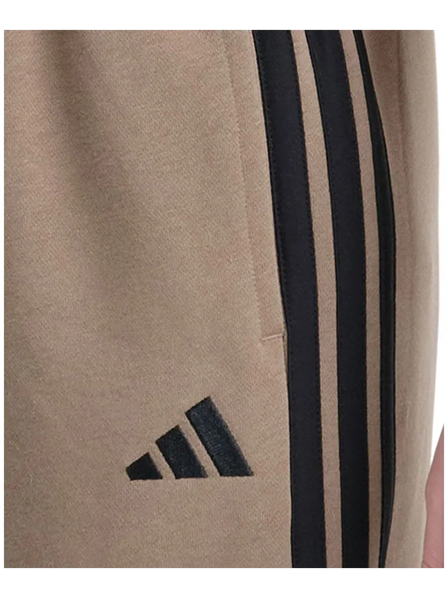 Детские спортивные брюки из футера с манжетами, модель 3-Stripes adidas — изображение 5 из 6, хаки