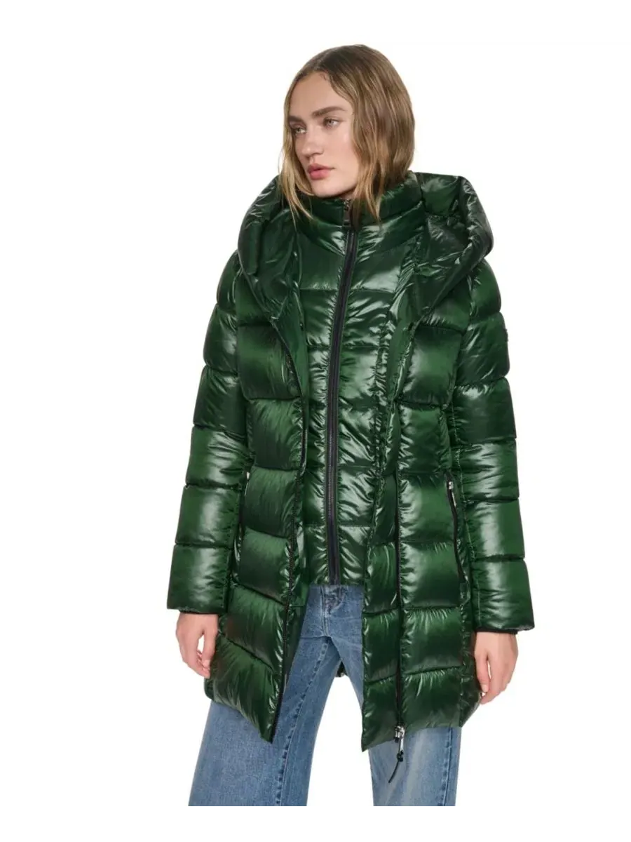 Пальто-пуховик с капюшоном и нагрудником Pearlized Hooded Walker DKNY