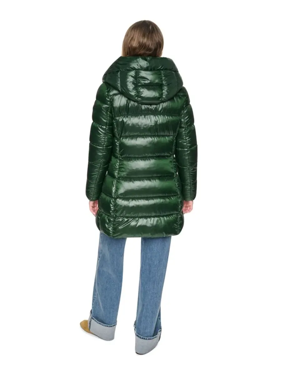 Пальто-пуховик с капюшоном и нагрудником Pearlized Hooded Walker DKNY — изображение 5 из 7, охотничий