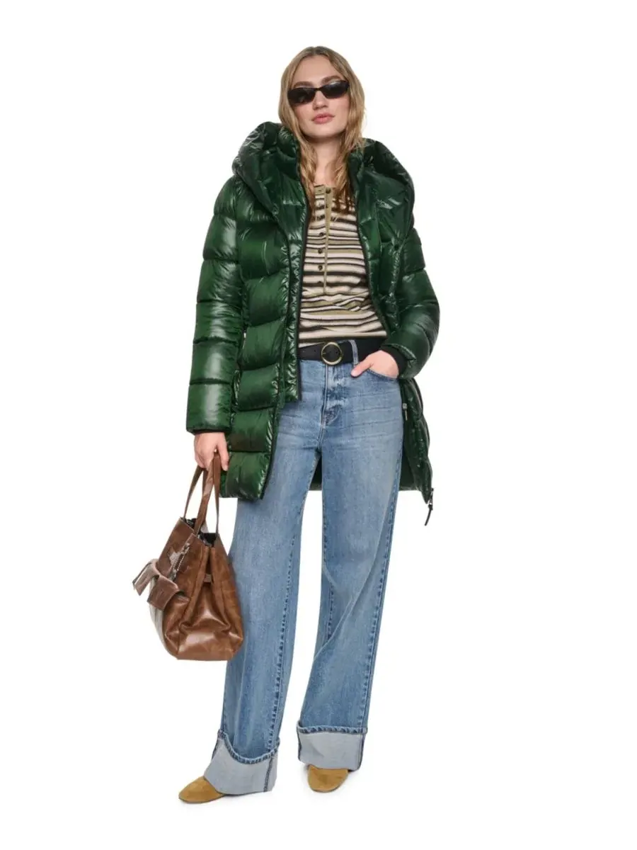 Пальто-пуховик с капюшоном и нагрудником Pearlized Hooded Walker DKNY — изображение 7 из 7, охотничий