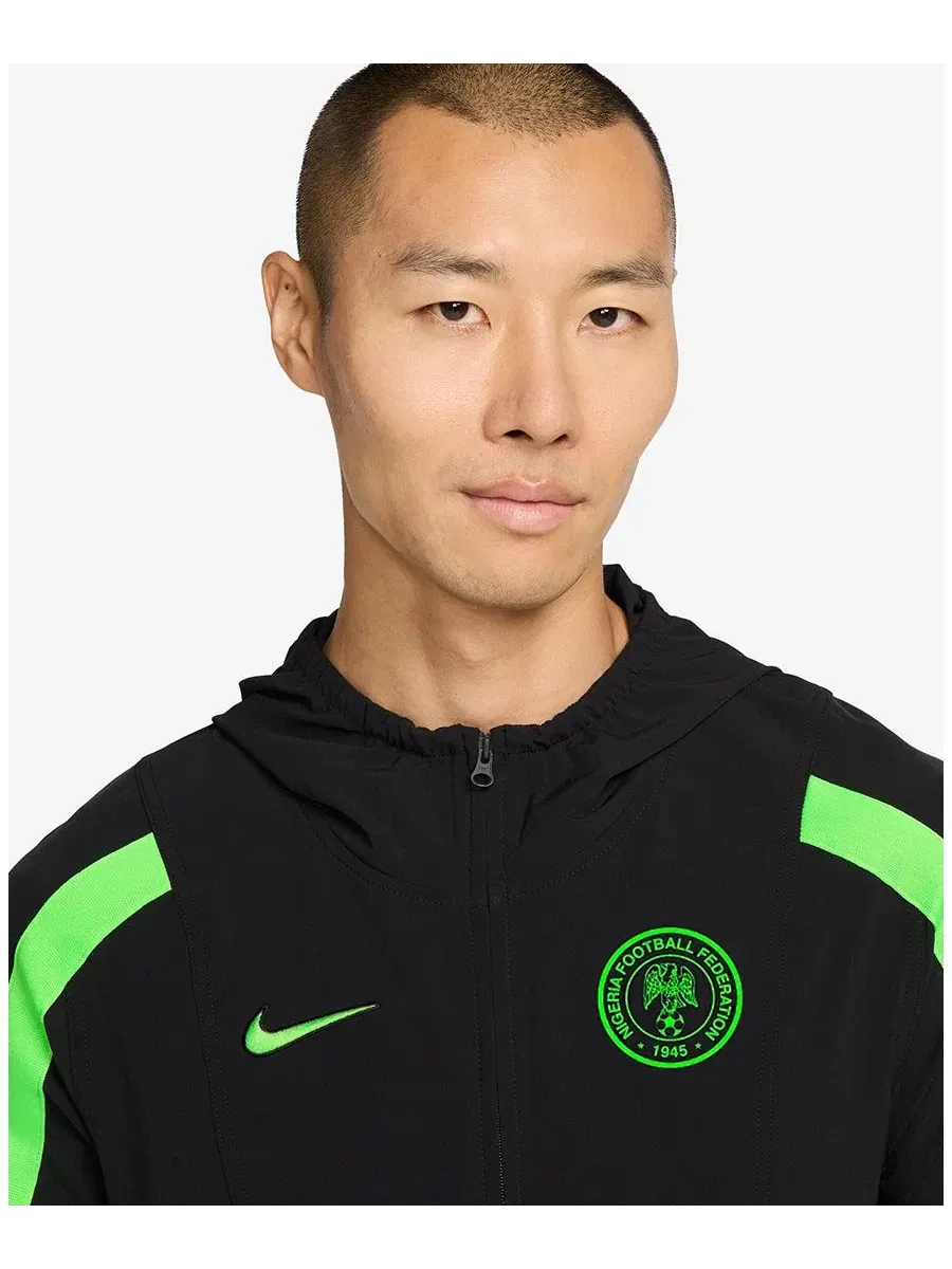 Куртка ветровка Nike, с длинным рукавом, модель Nigeria Energy Soccer Dri-FIT Woven Jacket — изображение 2 из 3
