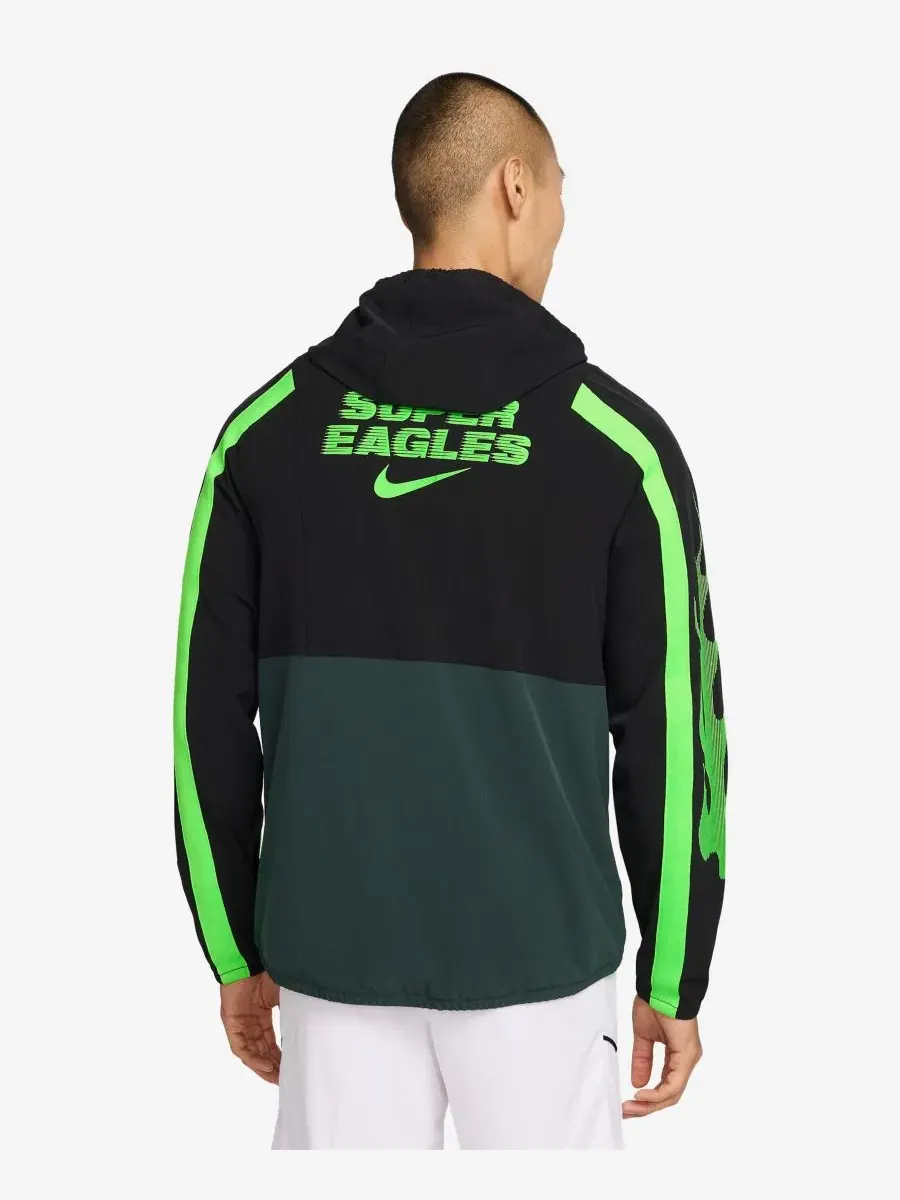 Куртка ветровка Nike, с длинным рукавом, модель Nigeria Energy Soccer Dri-FIT Woven Jacket — изображение 3 из 3
