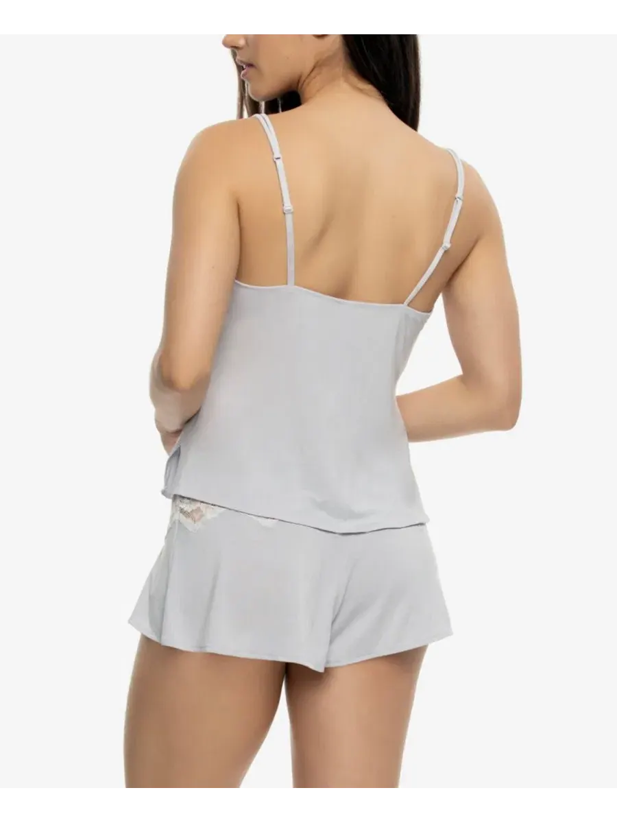 Комплект пижамы из модала с кружевом Myrna Modal Lace Cami and Shorts Set Jezebel — изображение 3 из 3, серый