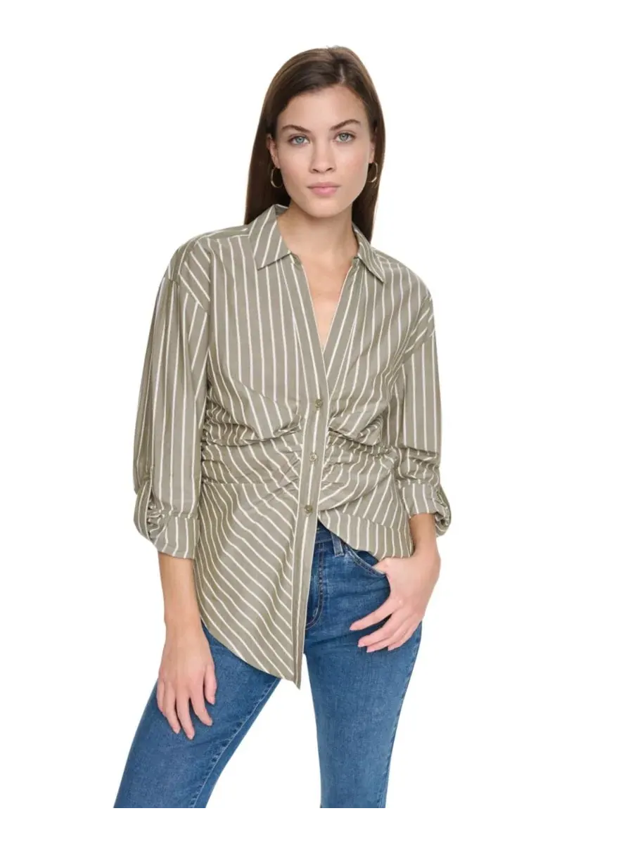 Рубашка с защипами и полосатым принтом, с рукавом 3/4 DKNY Jeans