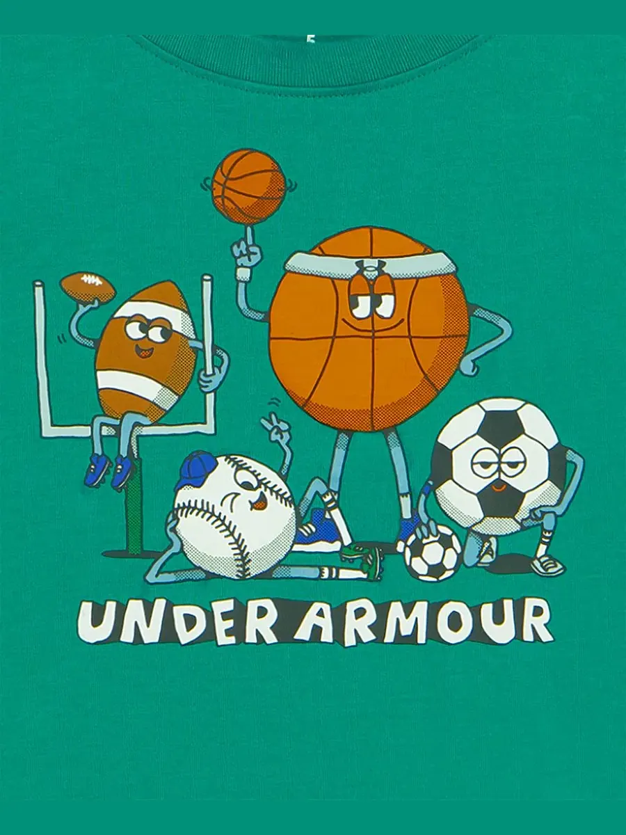 Комплект из футболки с длинным рукавом и брюк, с хлопковым составом Under Armour — изображение 6 из 6, зеленый