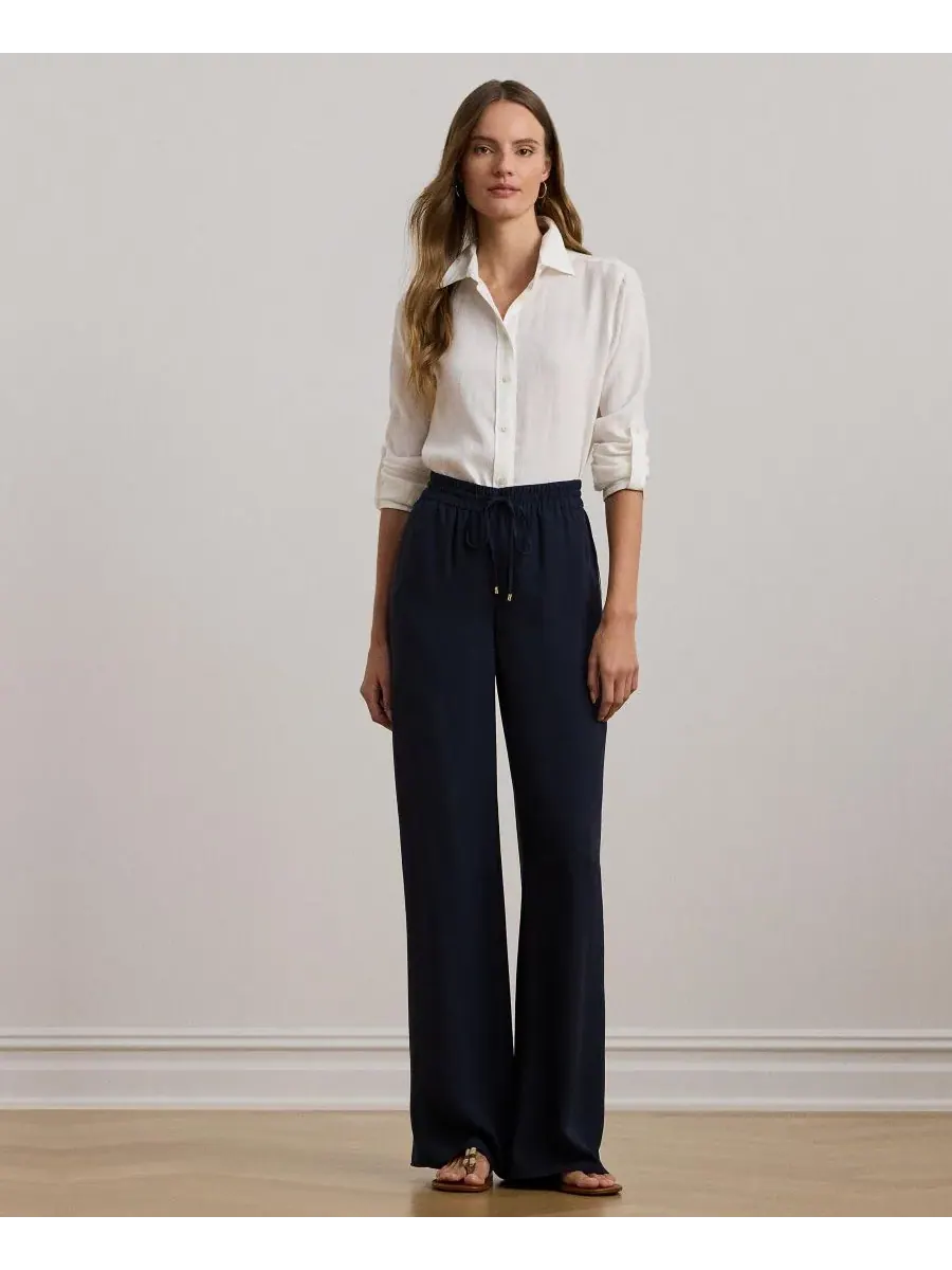 Женская рубашка с острым воротником и планкой на пуговицах Lauren Ralph Lauren — изображение 2 из 10, белый