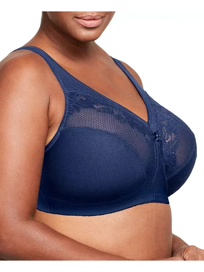 Женский бюстгальтер MagicLift Wirefree Minimizer Support Bra для полной фигуры размера плюс 1003 — изображение 3 из 7, синий