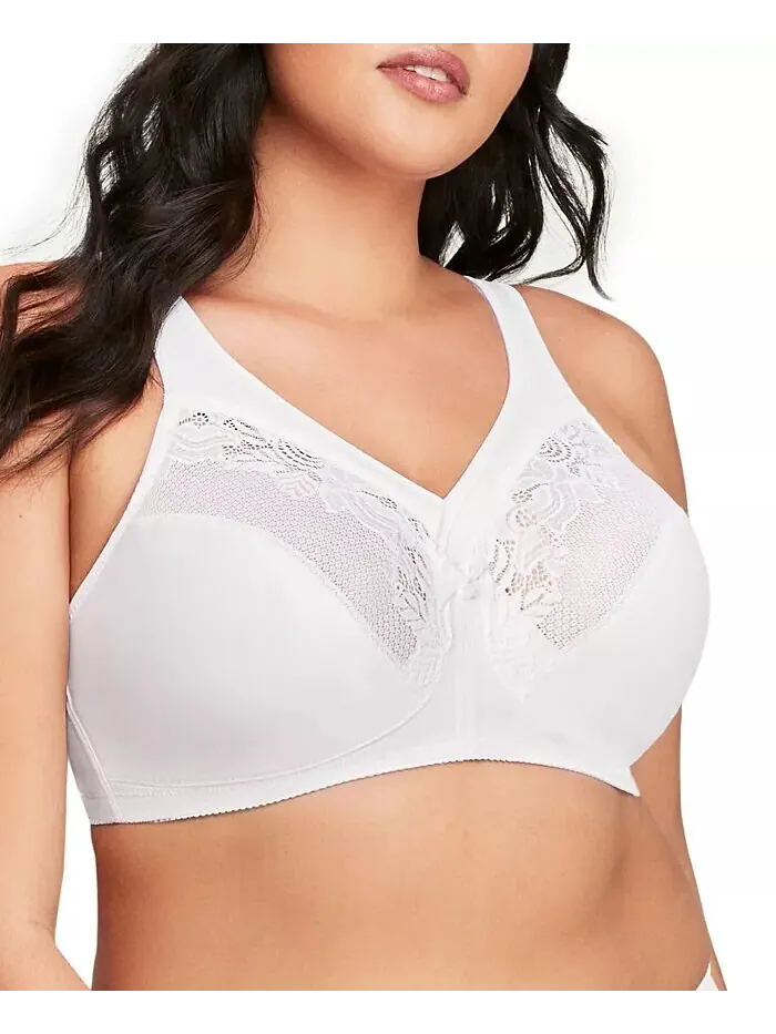 Женский бюстгальтер MagicLift Wirefree Minimizer Support Bra для полной фигуры размера плюс 1003 — изображение 3 из 7, белый