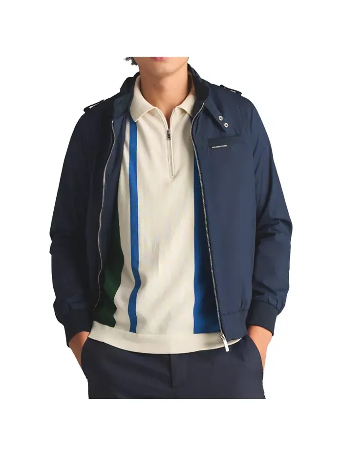 Мужская куртка Big & Tall Classic Iconic Racer (Slim Fit) Members Only — изображение 1 из 8, синий