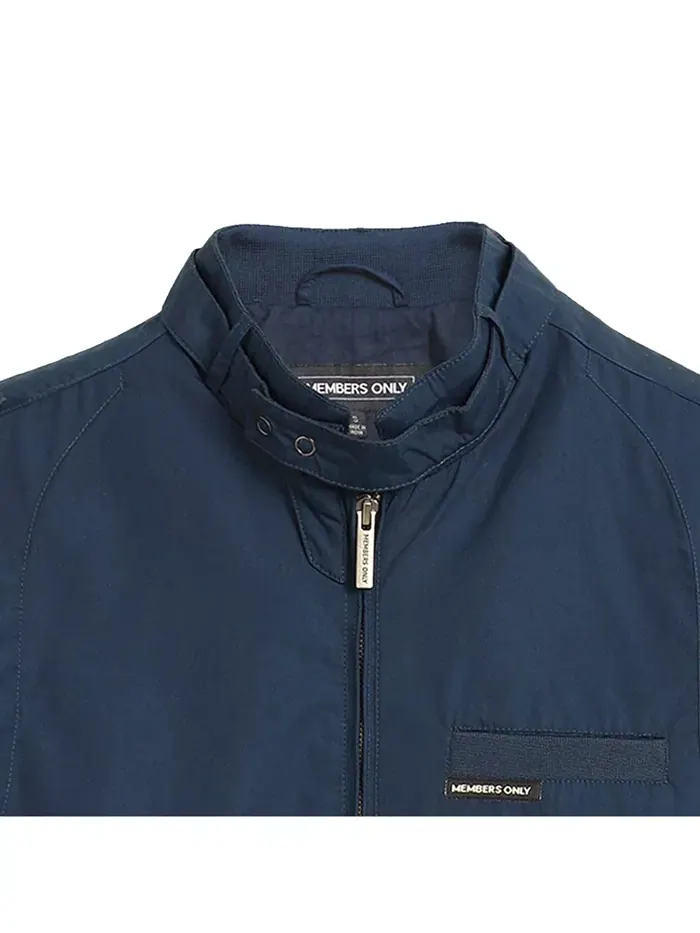 Мужская куртка Big & Tall Classic Iconic Racer (Slim Fit) Members Only — изображение 3 из 8, синий