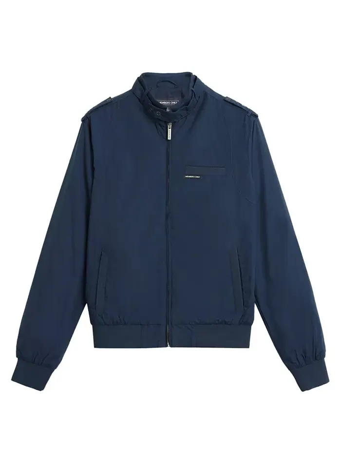 Мужская куртка Big & Tall Classic Iconic Racer (Slim Fit) Members Only — изображение 8 из 8, синий