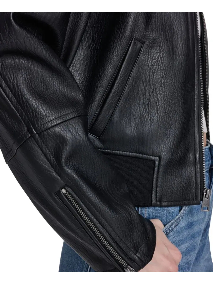 Женская куртка-бомбер из искусственной кожи Levi'S — изображение 3 из 4, черный