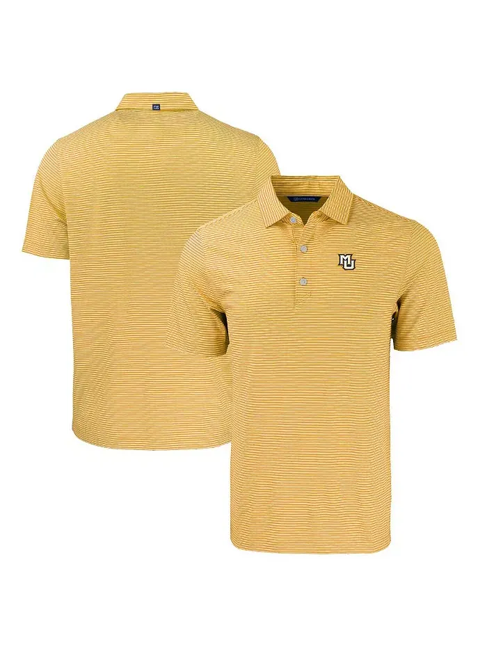 Мужская растягивающаяся поло Forge Eco Double Stripe Marquette Golden Eagles Cutter & Buck