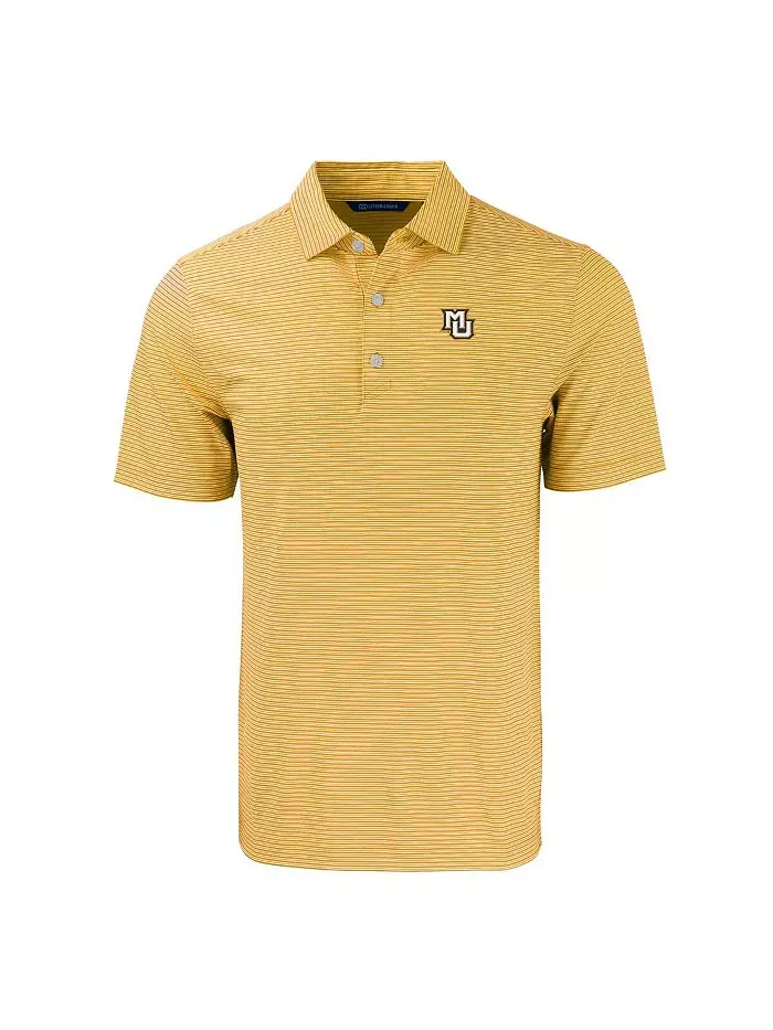 Мужская растягивающаяся поло Forge Eco Double Stripe Marquette Golden Eagles Cutter & Buck — изображение 2 из 5