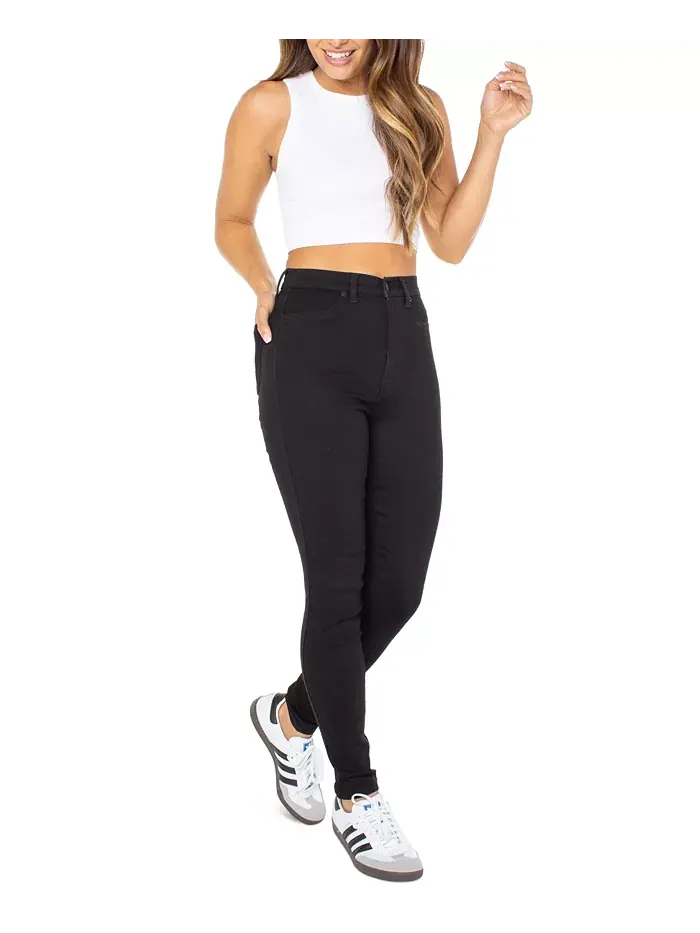 Юниорские ультра-высокие облегающие джинсы Curvy Celebrity Pink — изображение 3 из 5, черный