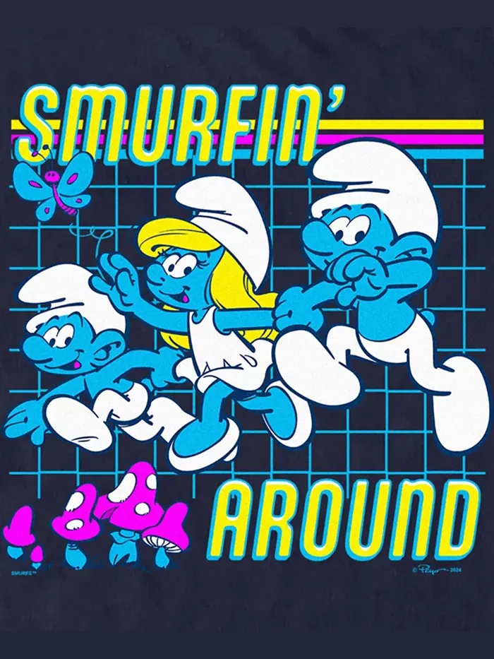 Мужская футболка с коротким рукавом Smurf Around Smurfs — изображение 3 из 3, темно-синий