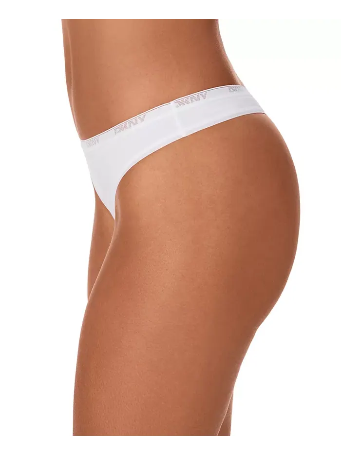 Женские хлопковые стринги с низкой талией DK8461 DKNY — изображение 4 из 4, белый