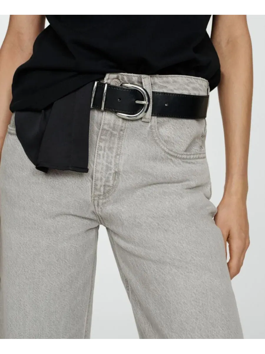 Джинсы свободного кроя с высокой посадкой Slouchy Fit MANGO — изображение 6 из 7, джинсовый синий серый
