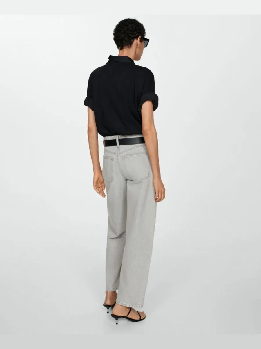 Джинсы свободного кроя с высокой посадкой Slouchy Fit MANGO — изображение 7 из 7, джинсовый синий серый
