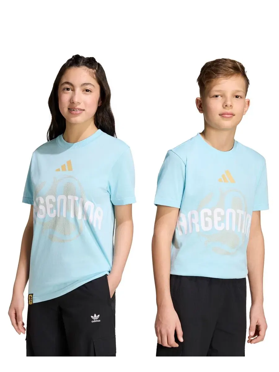Футболка с коротким рукавом для мальчиков и девочек, модель FIFA World Cup 2026 Argentina adidas