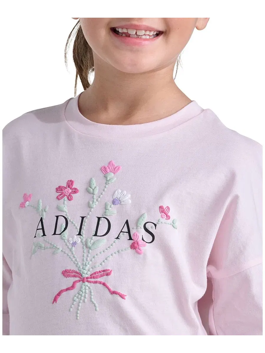 Комплект из свитшота и брюк adidas, с длинным рукавом, с принтом — изображение 3 из 5, розовый/черный