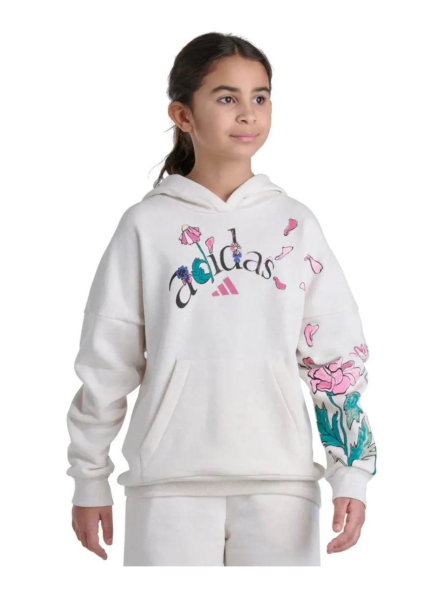 Худи с длинным рукавом и принтом, Girls' 8-16 Long-Sleeve Graphic Fleece Hooded Sweatshirt adidas