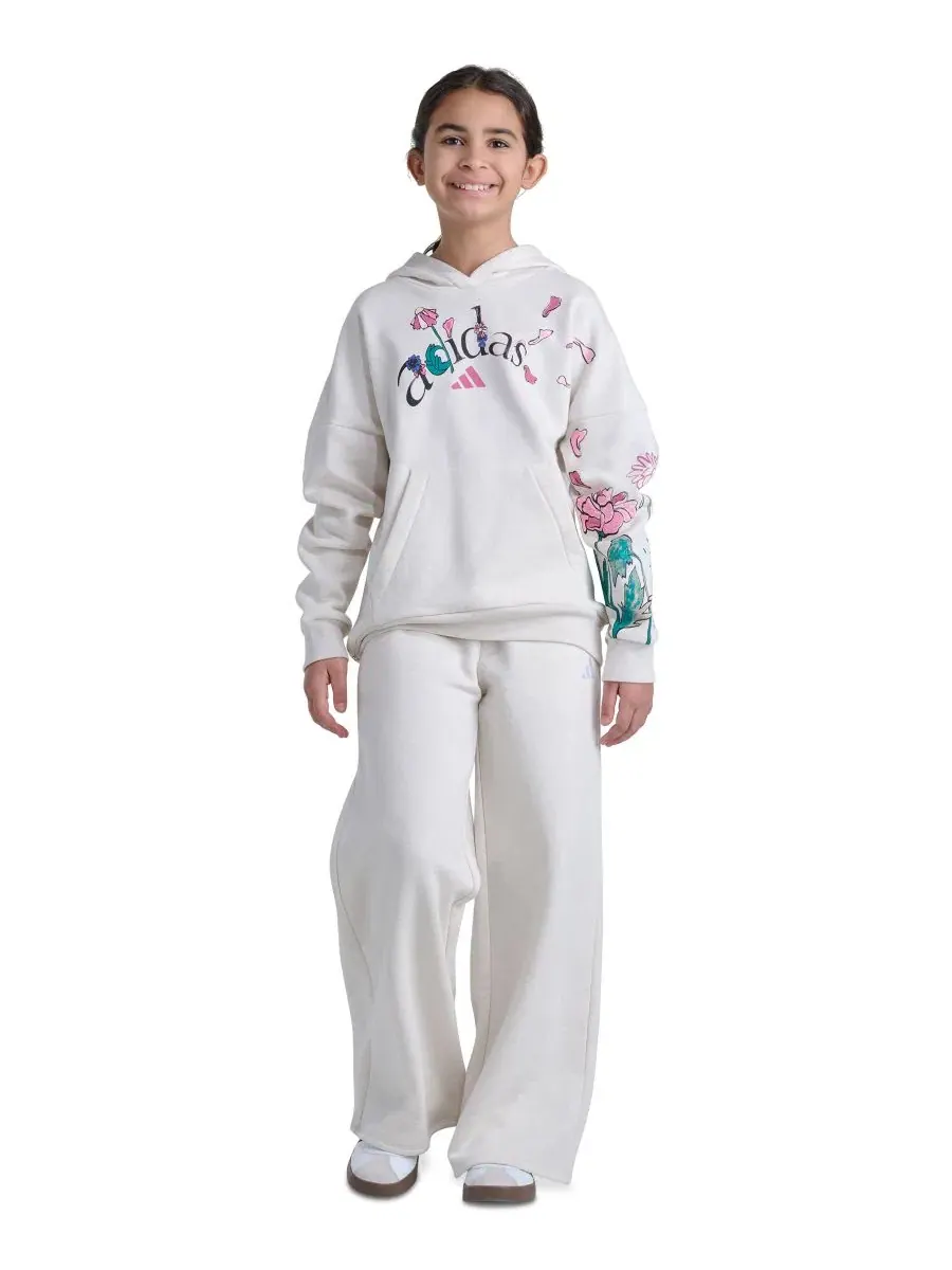 Худи с длинным рукавом и принтом, Girls' 8-16 Long-Sleeve Graphic Fleece Hooded Sweatshirt adidas — изображение 2 из 5