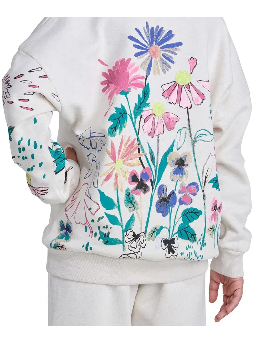Худи с длинным рукавом и принтом, Girls' 8-16 Long-Sleeve Graphic Fleece Hooded Sweatshirt adidas — изображение 3 из 5