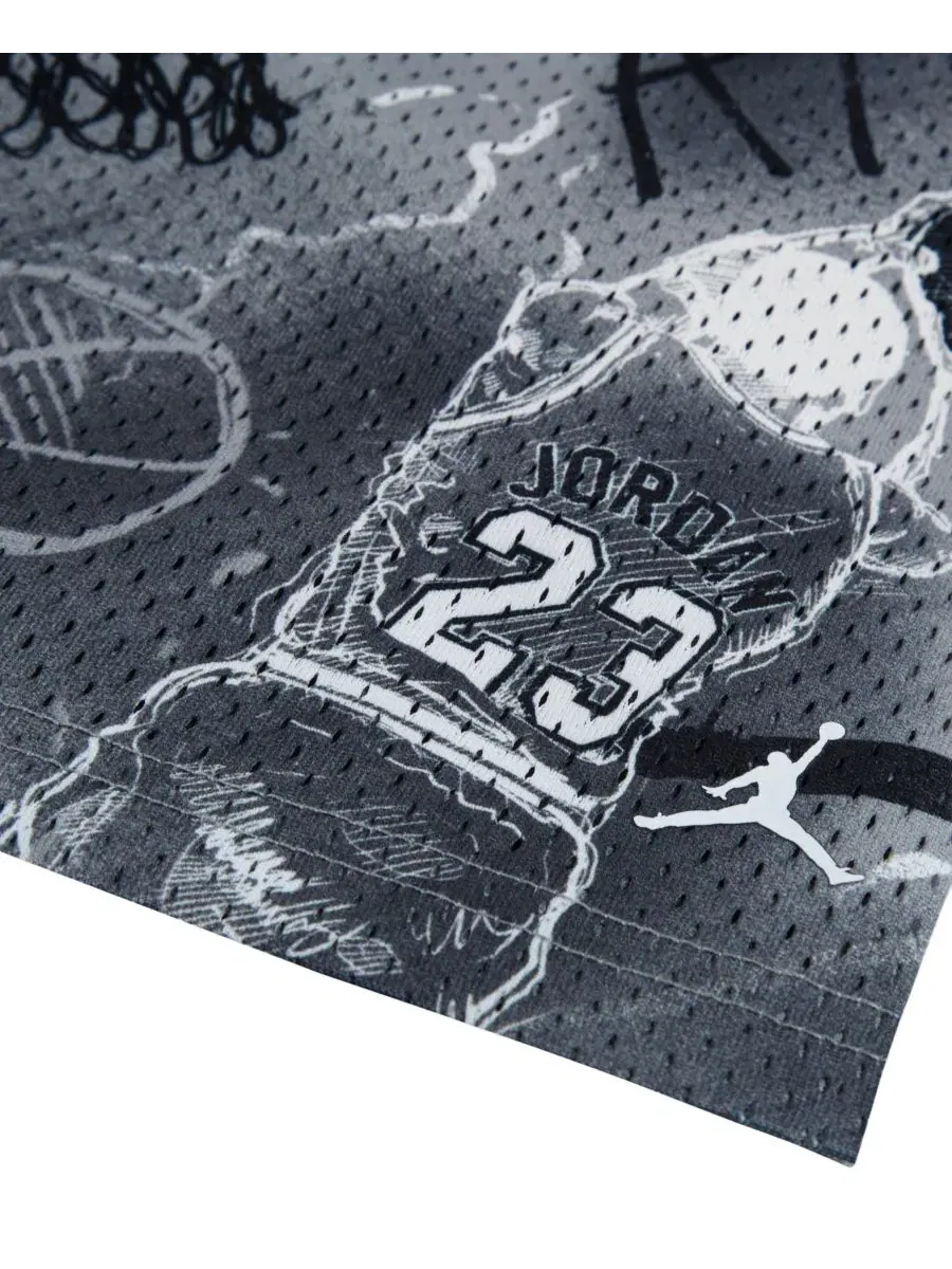 Шорты спортивные с принтом Notebook Doodle Jordan — изображение 3 из 3, светлый серый