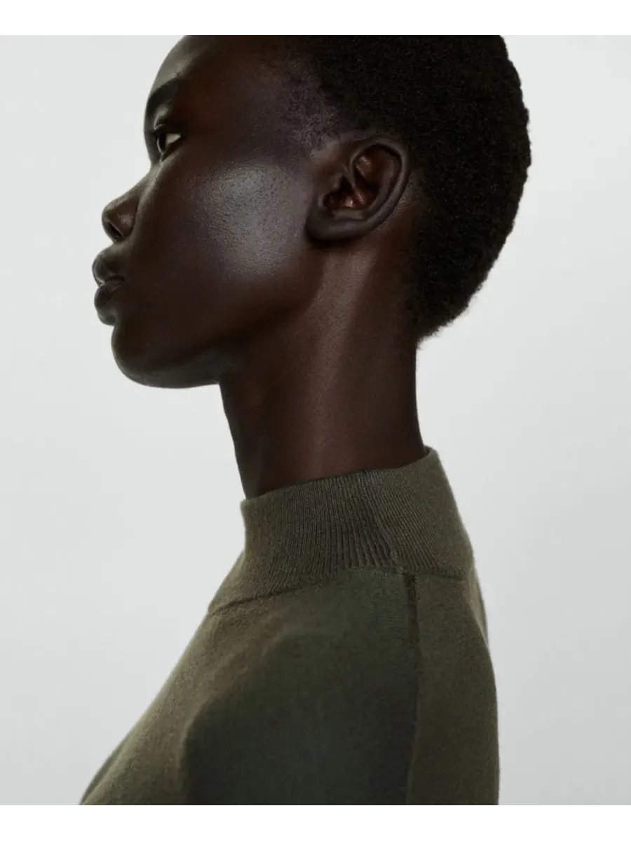 Платье оверсайз с высоким воротником, с разрезом по бокам, модель Round-Neck Knitted MANGO — изображение 10 из 13