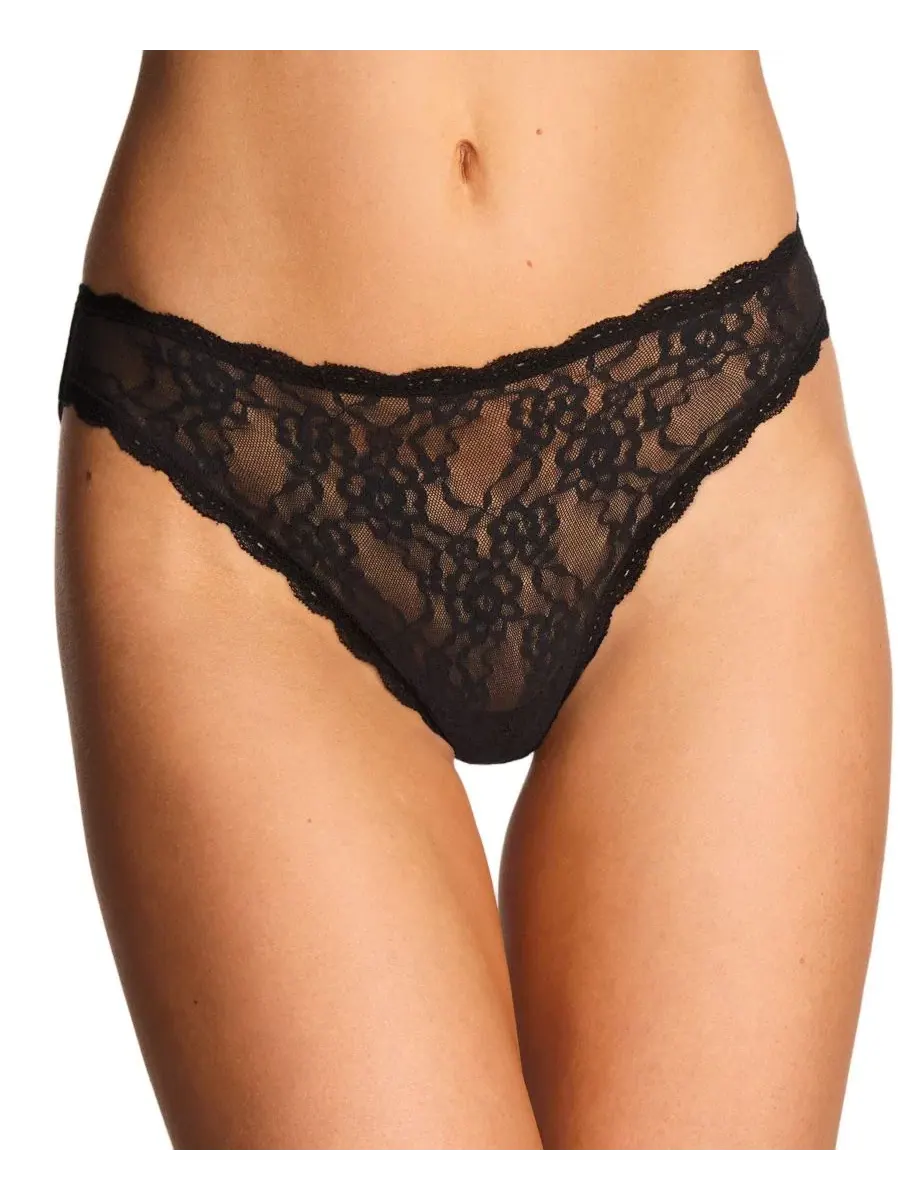 Трусы с высокой посадкой и кружевным цветочным узором, модель Floral Lace b.tempt'd — изображение 1 из 5, ночь