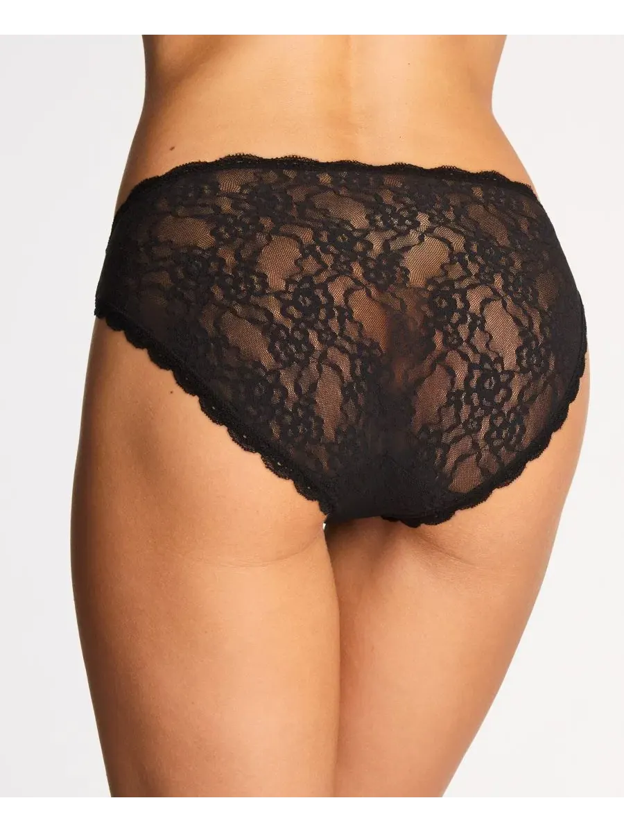 Трусы с высокой посадкой и кружевным цветочным узором, модель Floral Lace b.tempt'd — изображение 3 из 5, ночь