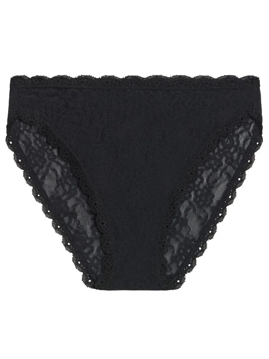 Трусы с высокой посадкой и кружевным цветочным узором, модель Floral Lace b.tempt'd — изображение 4 из 5, ночь