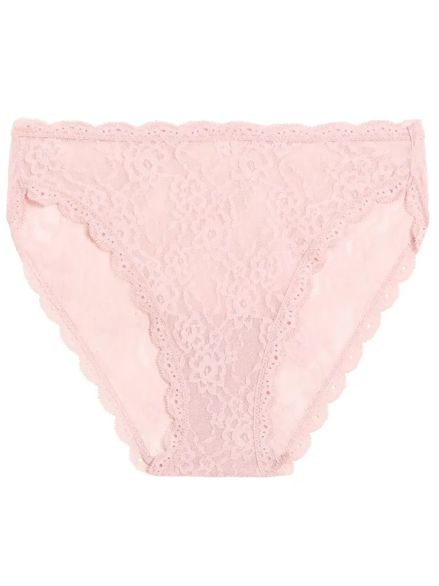 Трусы с высоким вырезом из кружева с цветочным принтом, модель Floral Lace b.tempt'd — изображение 3 из 3, розовый