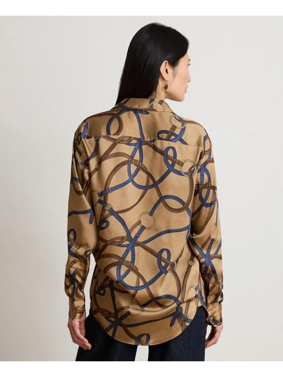 Женская рубашка с принтом Belting Print Lauren Ralph Lauren — изображение 5 из 7, мульти
