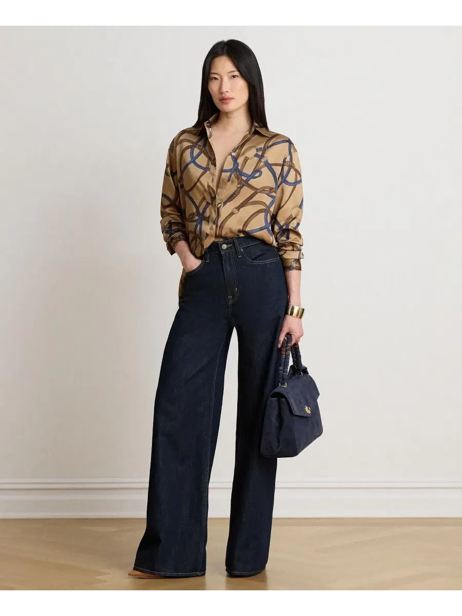 Женская рубашка с принтом Belting Print Lauren Ralph Lauren — изображение 6 из 7, мульти