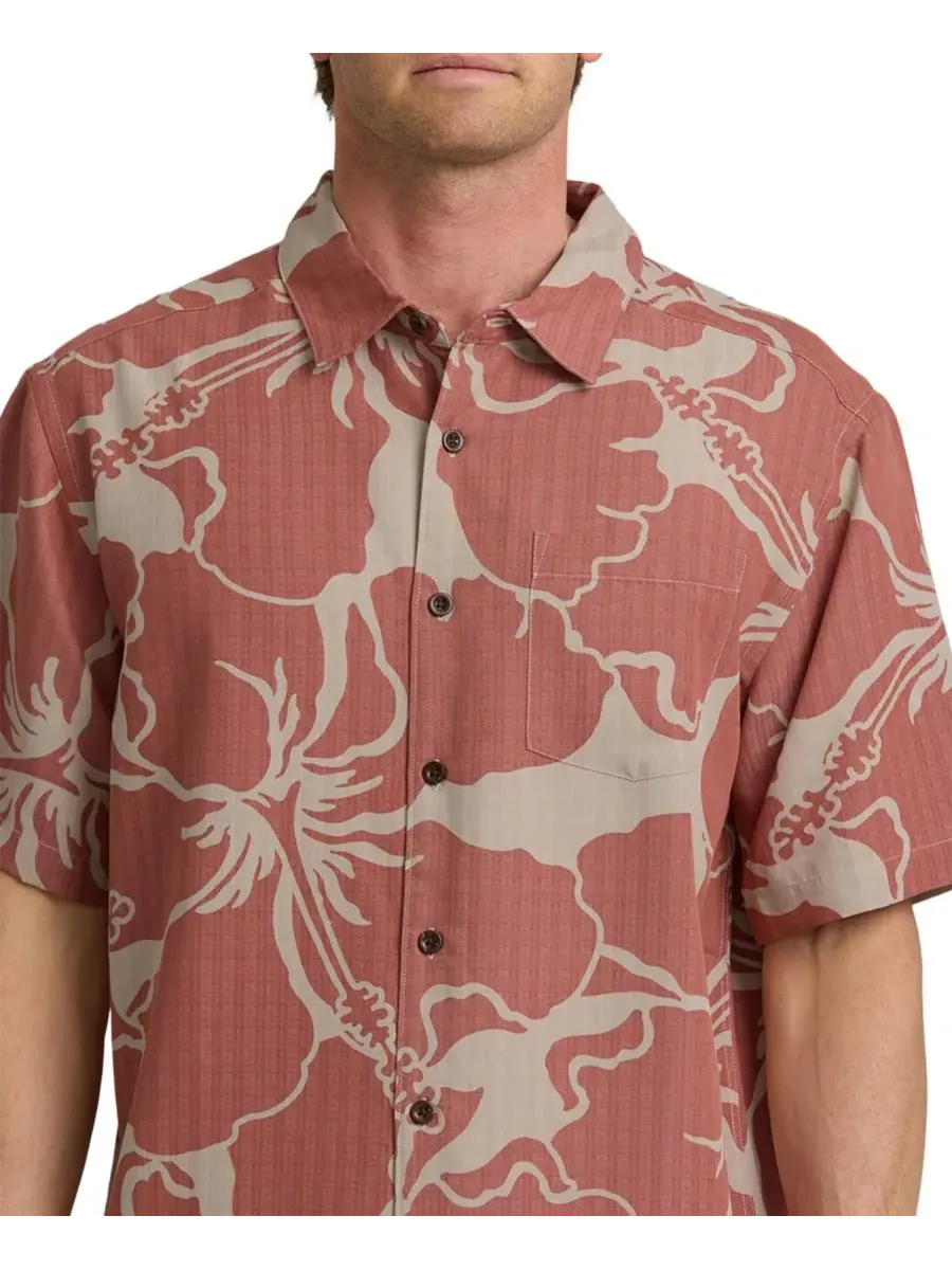 Quiksilver Waterman Мужская рубашка с коротким рукавом Quiksilver Bay Breeze — изображение 2 из 3, красный