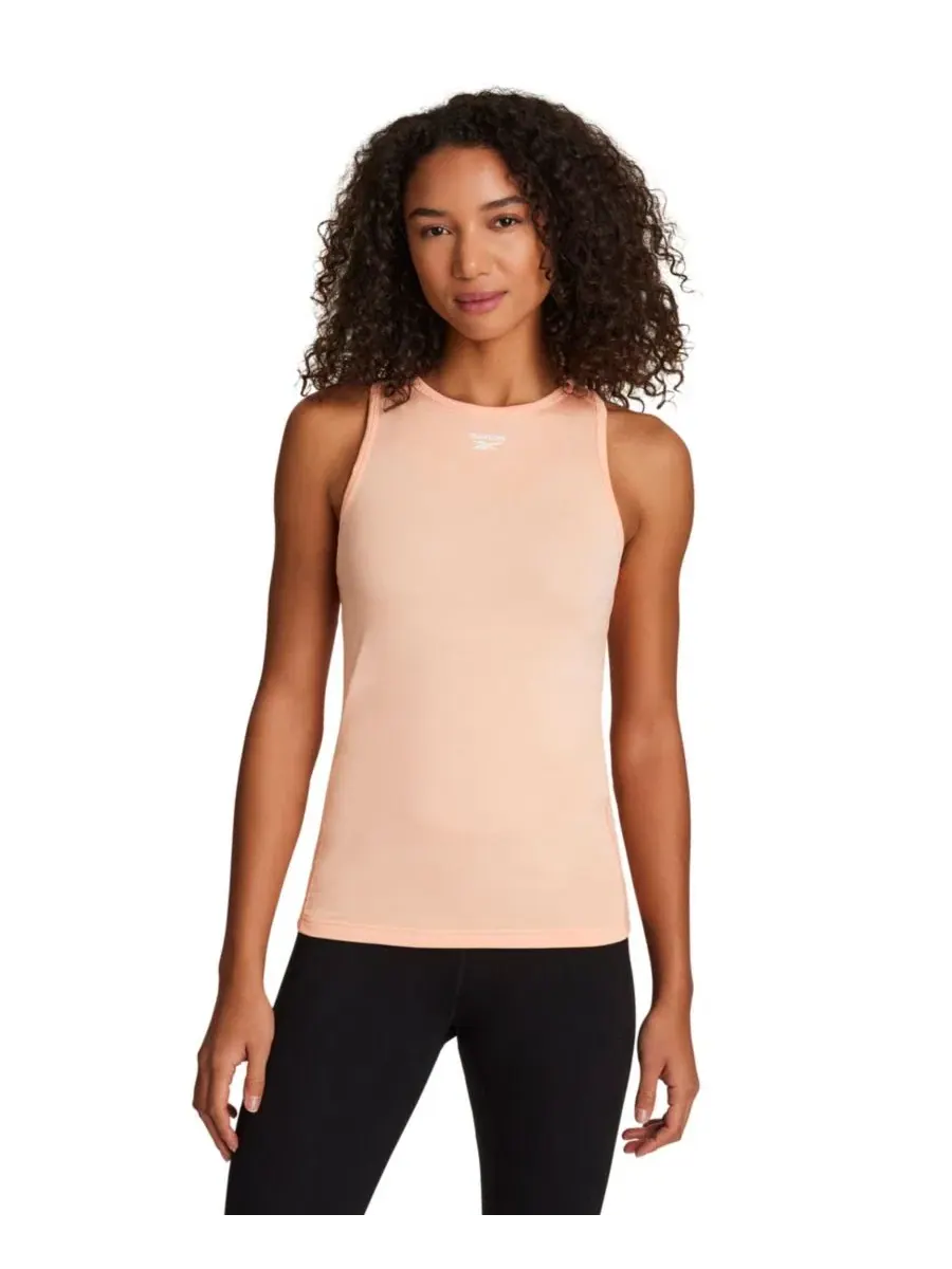 Топ для тренировок с круглым вырезом Reebok, Future Peach Heather Dark Dye