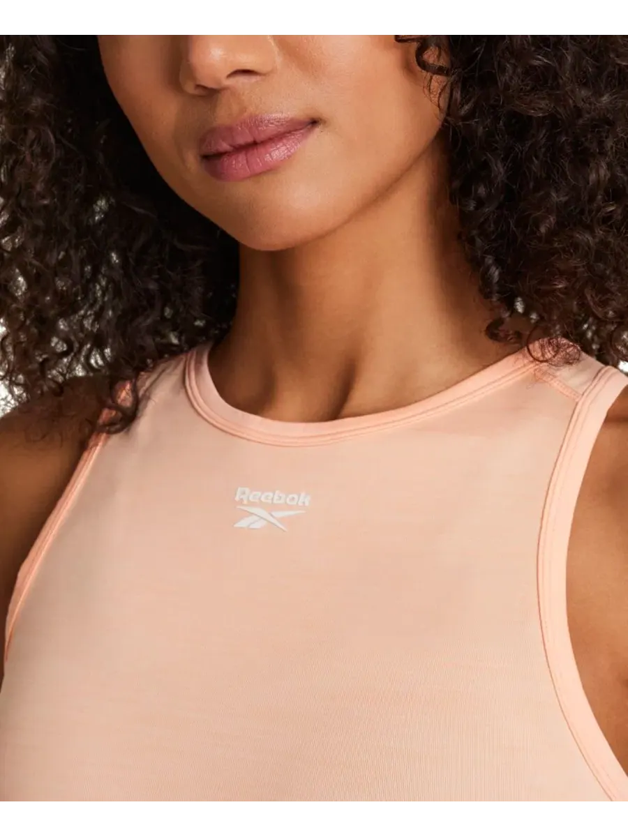 Топ для тренировок с круглым вырезом Reebok, Future Peach Heather Dark Dye — изображение 4 из 6