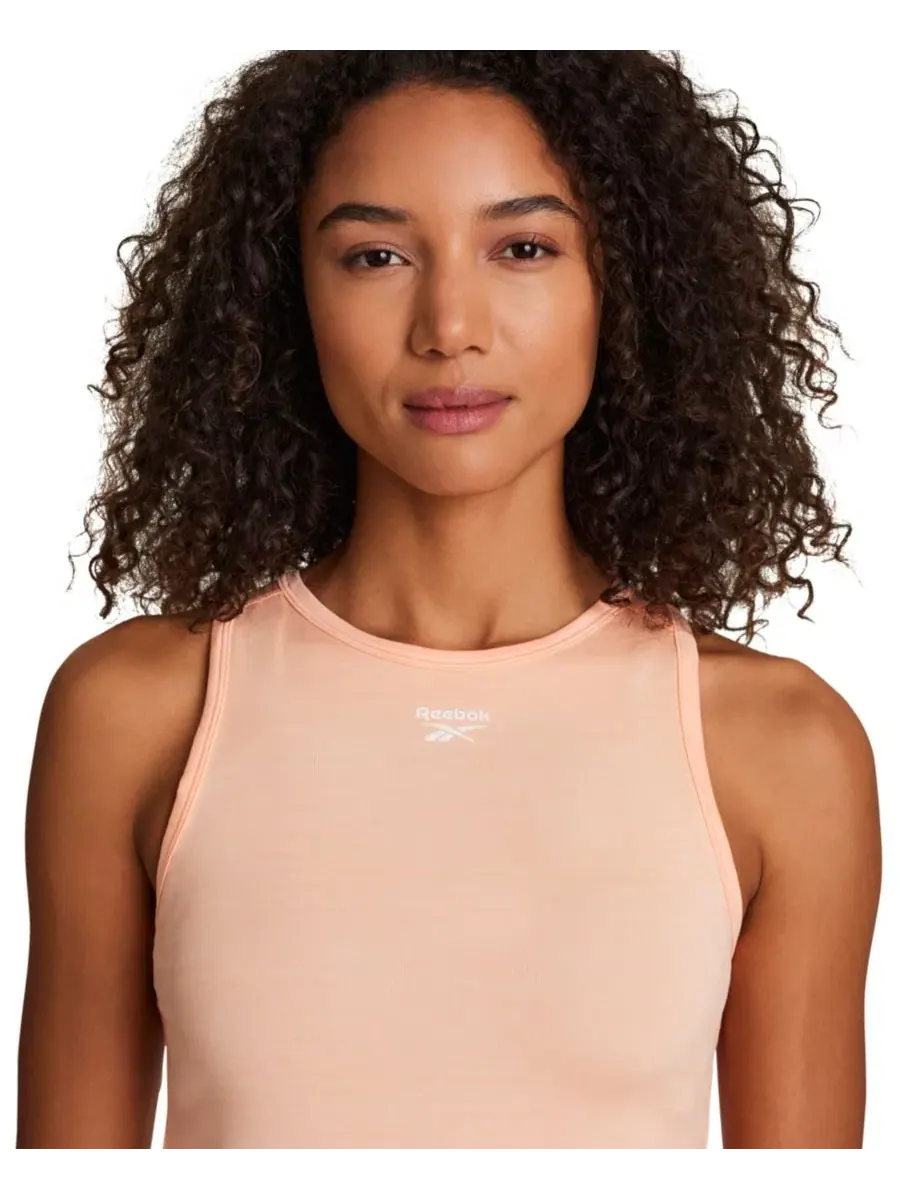 Топ для тренировок с круглым вырезом Reebok, Future Peach Heather Dark Dye — изображение 5 из 6