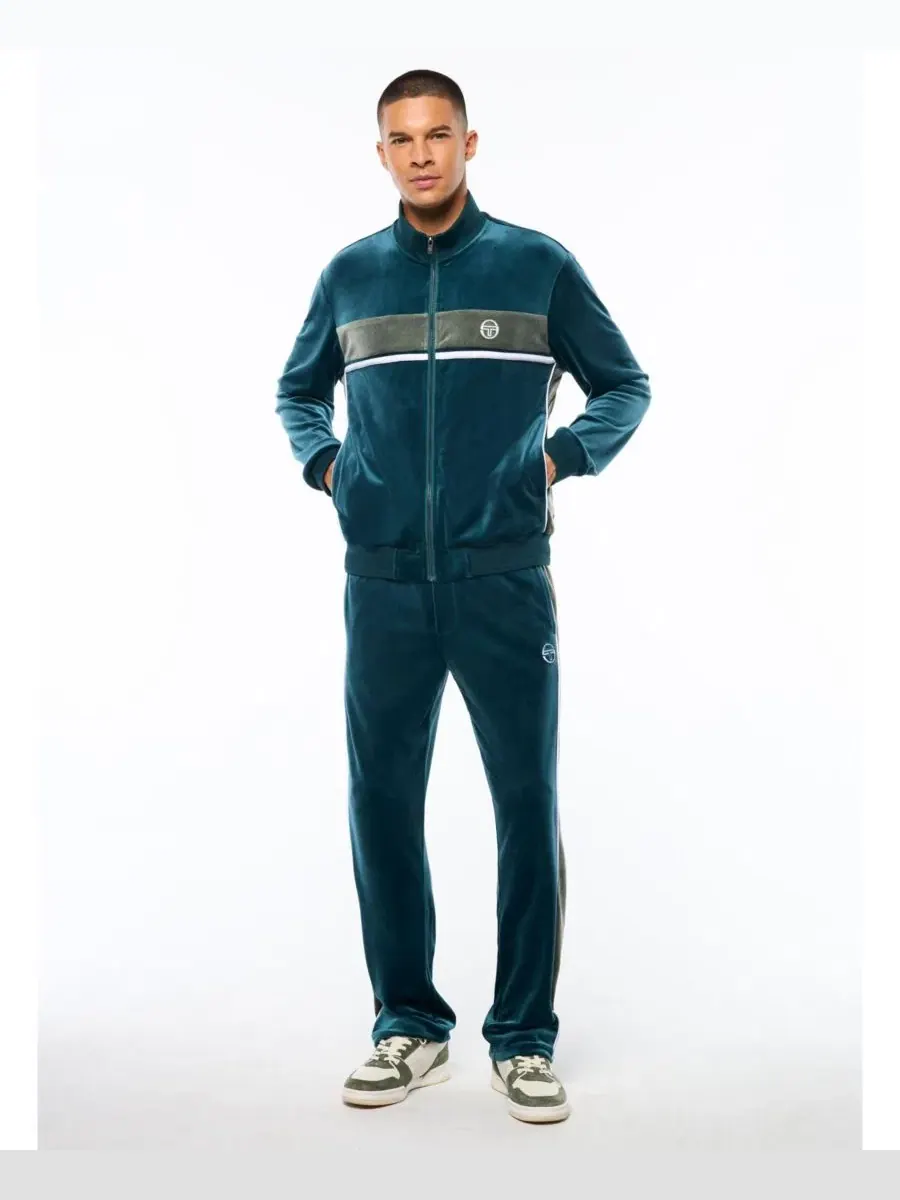 Куртка из велюра Forato Velour Track Jacket Sergio Tacchini — изображение 2 из 5, морской зеленый