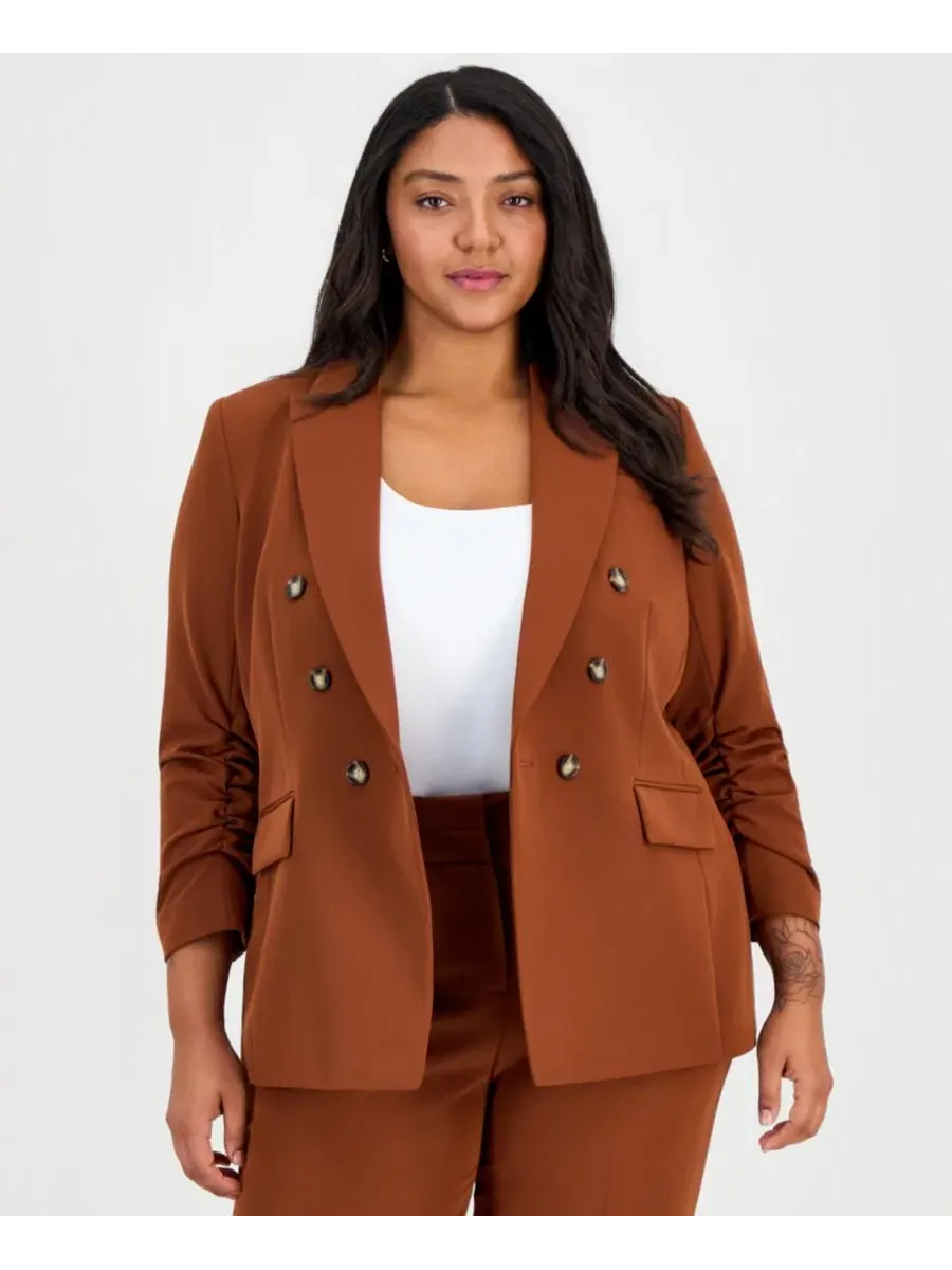 Жакет с асимметричным кроем и рукавами три четверти Peplum Tahari ASL