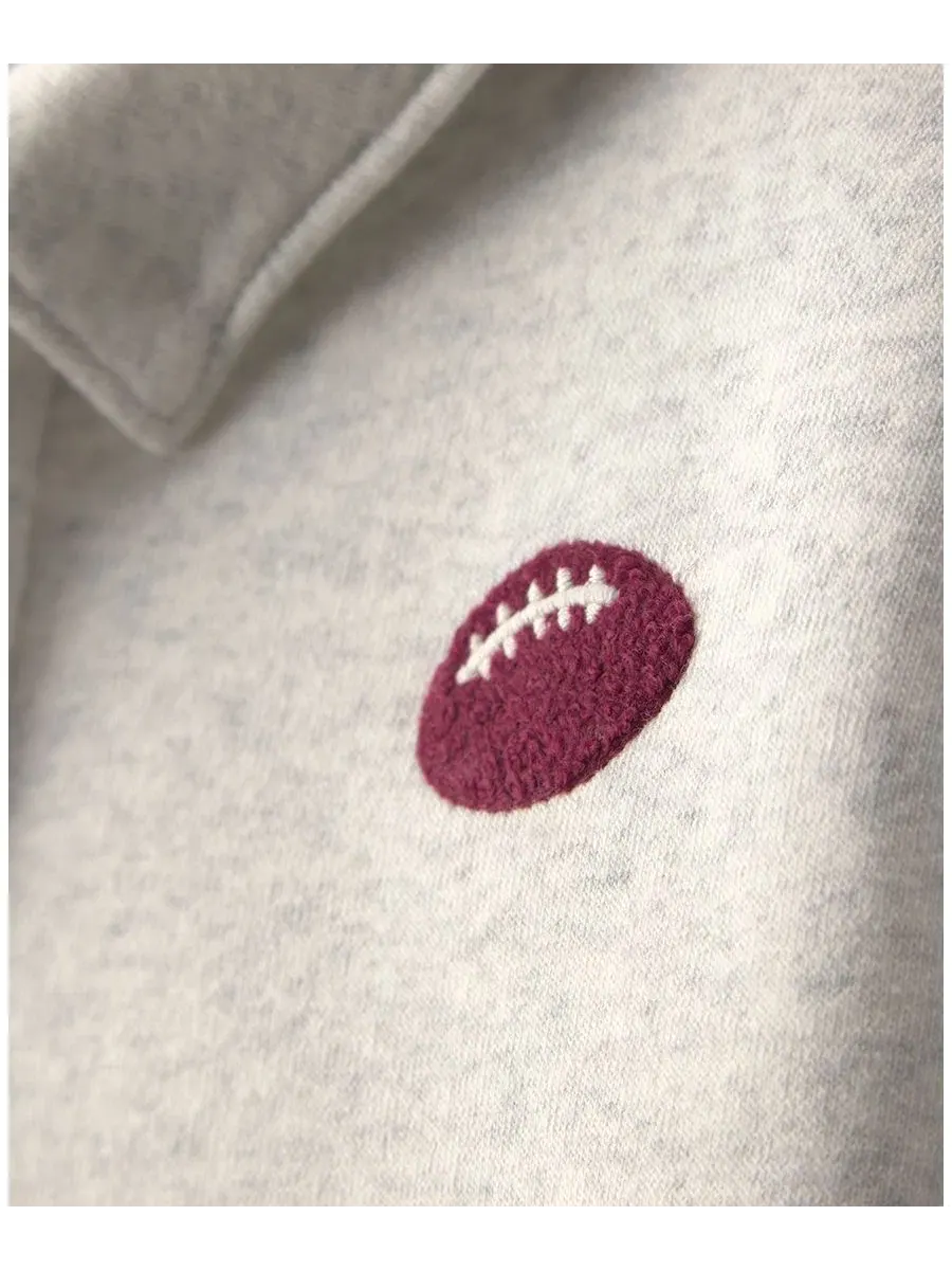 Комплект из футера с футбольным принтом, модель Football Fleece Carter's — изображение 4 из 7, серый/бордовый