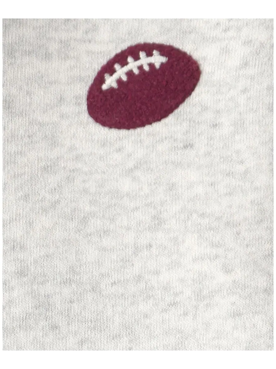 Комплект из футера с футбольным принтом, модель Football Fleece Carter's — изображение 5 из 7, серый/бордовый